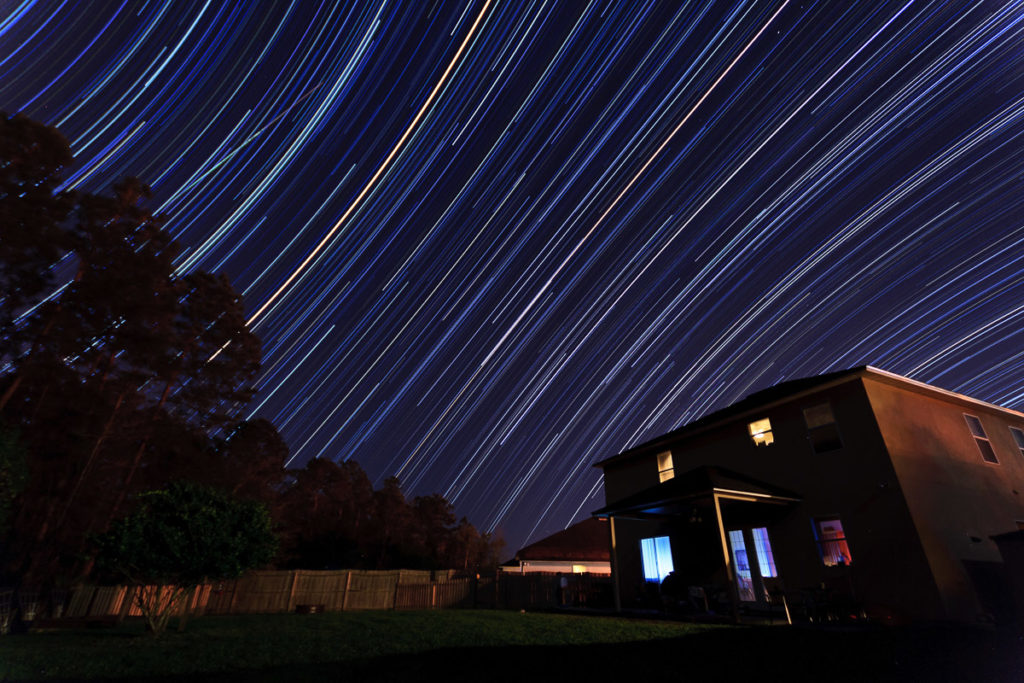 backyard star trails facing east