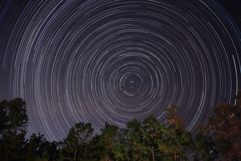 star trails around the north star