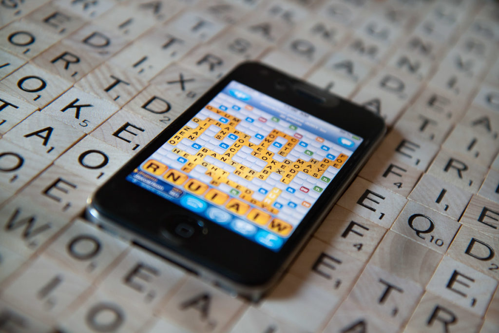 words with friends played on an iphone
