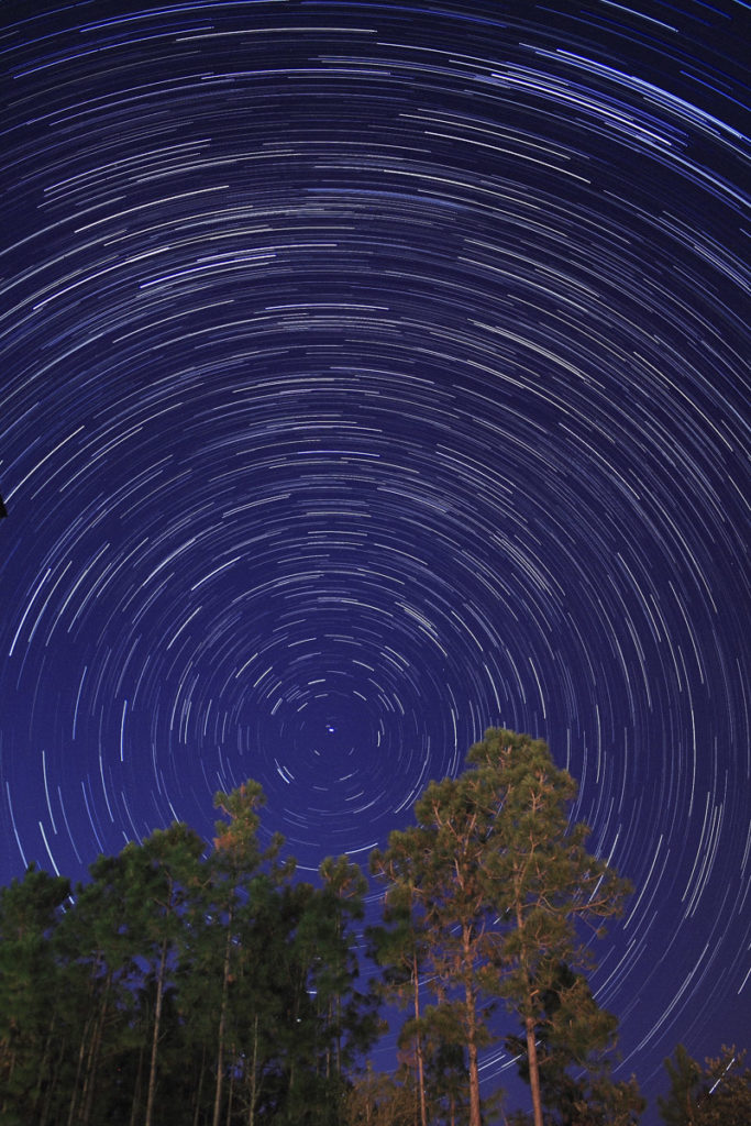 star trails at 60 minutes with little light pollution