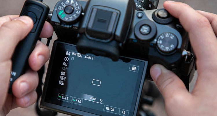 bulb mode by adjusting shutter speed