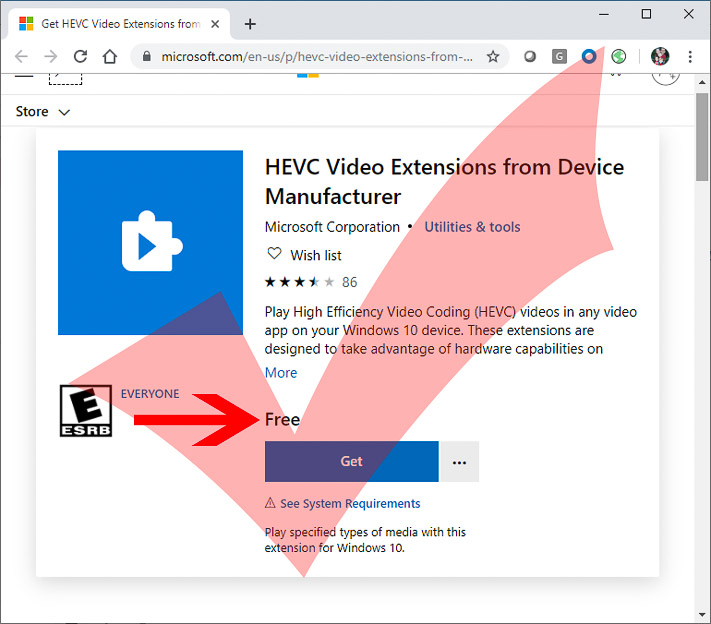 hevc video extensions free