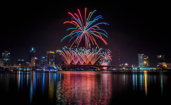 New Year’s Eve Fireworks over Jacksonville, Florida