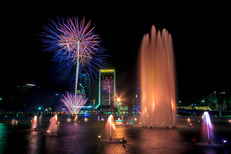 Fireworks over Jacksonville, Florida