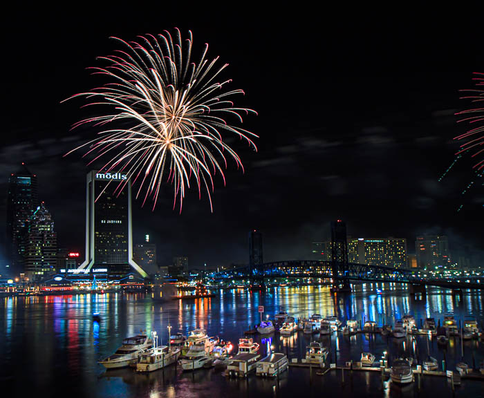 New Years Eve Celebration over Jacksonville, Florida