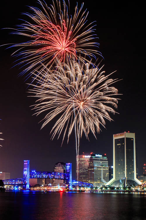 New Years Eve Celebration over Jacksonville, Florida
