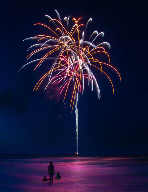 4th of July Celebration over Jacksonville Beach, Florida