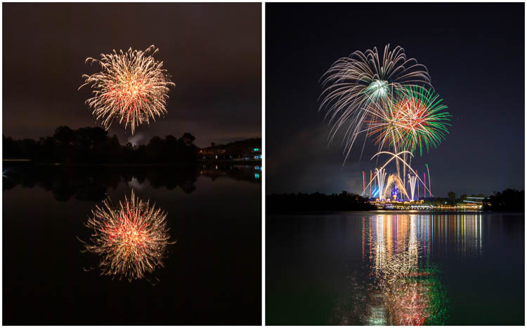 New Years Eve Consumer Fireworks over Tampa, Florida and "Happily Ever After" over Magic Kingdom, Walt Disney World